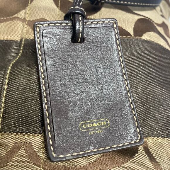 COACH Canvas Signature Logo Bag Brown With Dust Bag 10125 - Picture 7 of 14